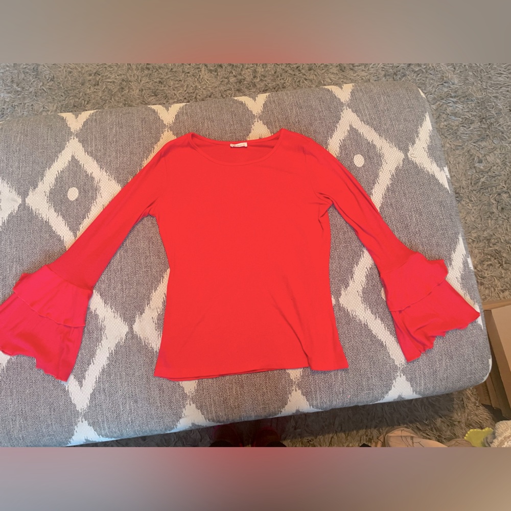 Red  bell sleeve top